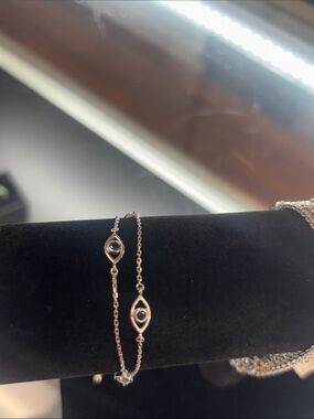 Delicate Blue Stone Eye Bracelet - Women Jewelry
